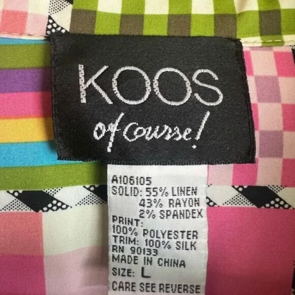 KOOS of Course Black Patchwork Vintage Reversible Wearable Art Jacket Large - Picture 3 of 7